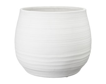 Casa Ava White Matt Glaze Ceramic Indoor  Planter 31 x 25 cm