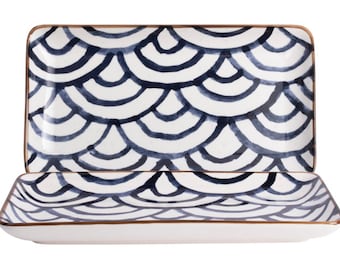 Casa Japan Rectangular Plate Circles - 22.5 x 12.5cm