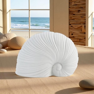 Modern Ceramic Shell Ornament: Beach Decor and Minimalistic Home Decor