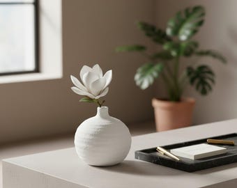 Jarrón de terracota blanca - Decoración minimalista escandinava