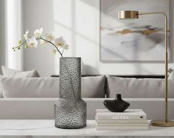 Elegant Smoke Glass Vase - Modern Luxury Table Centerpiece