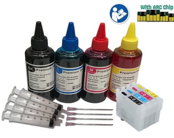 refillable ink cartridge Kit fits Epson XP2150 2155 2105 3105 3150 3155 4105 4150 4155 5150 5155 printer bottle ink 400ml