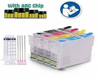 Refillable Ink Cartridges fit Epson XP-2100 2105 3100 3105 4100 4105/ WF-2810DWF 2830DWF 2835DW XP-2150 2155 3150 3155 4155 4150
