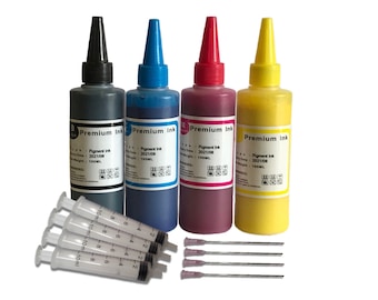 Pigment ink refilling compatible with Epson , brother and HP inkjet printers 400ml with needle and Syringe