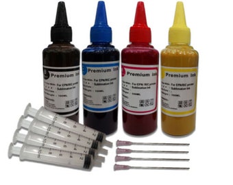 Sublimation ink refill Kit fits epson, Ricoh, canon,brother and Lexmark 400ml Black cyan magenta yellow needles and syringes
