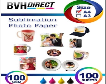 A4 Sublimation Paper 100gsm (100 Sheets) for EPSON, RICOH, and SAWGRASS for mugs Tshirt