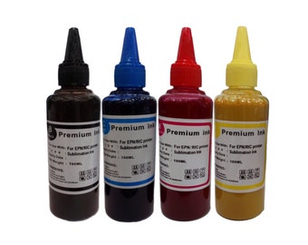4 Pack Color 100ml Bottles Fits Epson Printers Dye Sublimation Ink Heat Transfer Sublimation ink Black cyan magenta colour