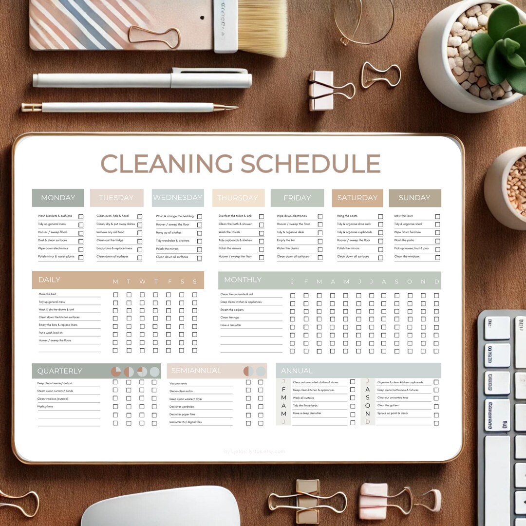 ADHD Cleaning Schedule Editable Cleaning Schedule in Canva Customizable ...