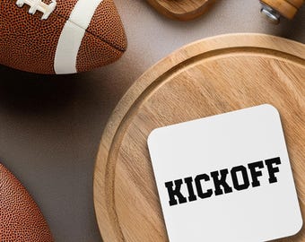 Kickoff Coaster Football Drink Coaster Game Day Decor Football Fan Gift Sports Bar Accessory Man Cave Beer Mat Big Game Party Gift for Him