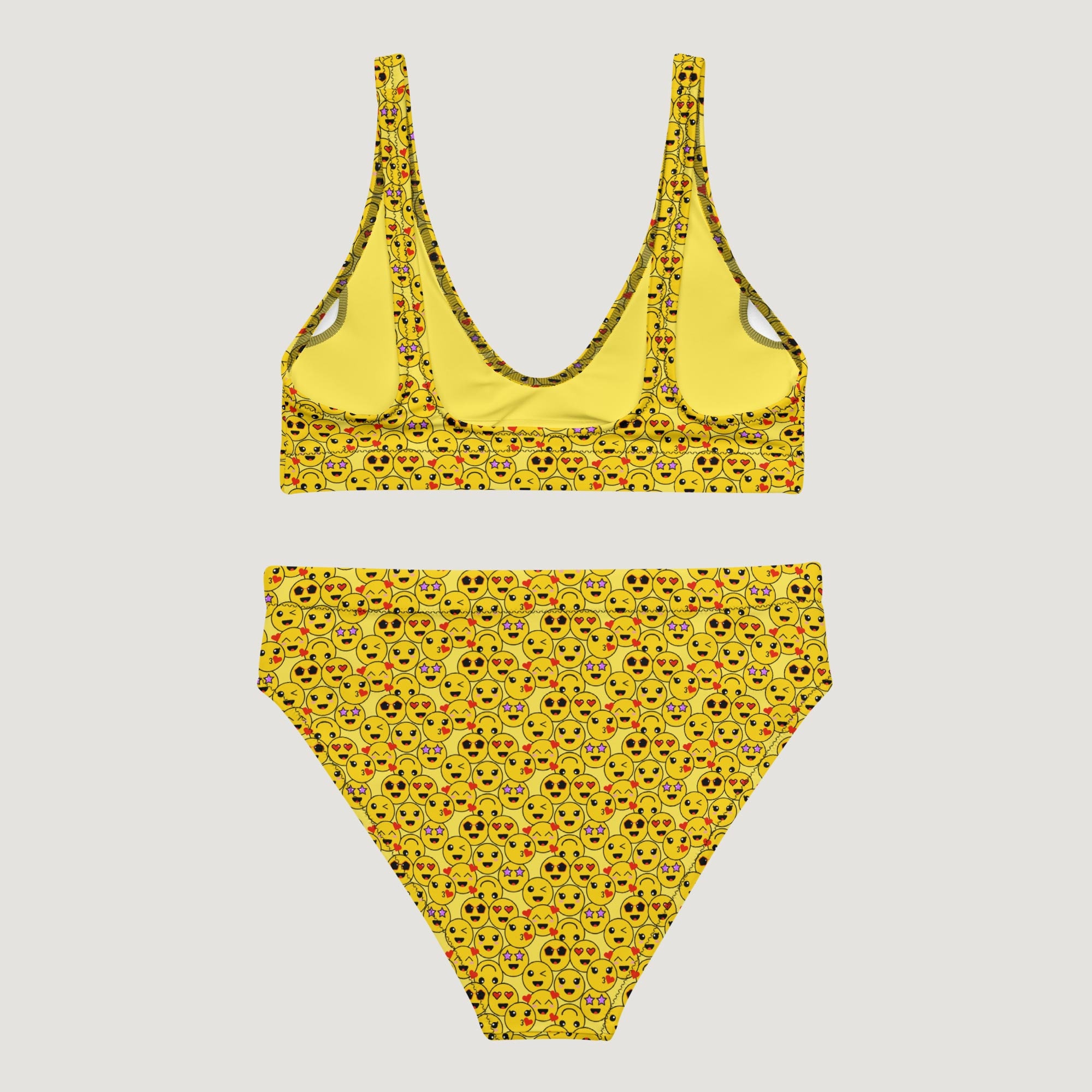 Cute Bikini With Emoji Smiley Pattern Print Design High Etsy