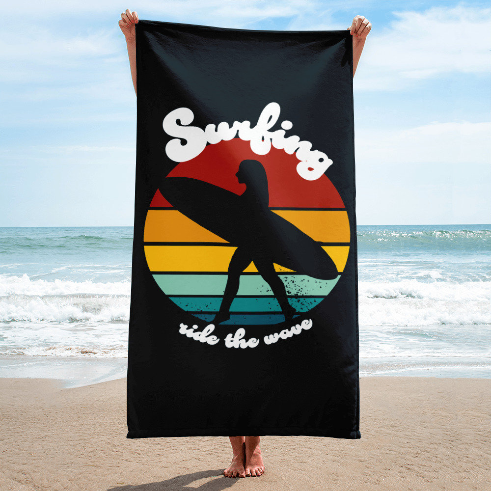 Surfer beach towel Etsy