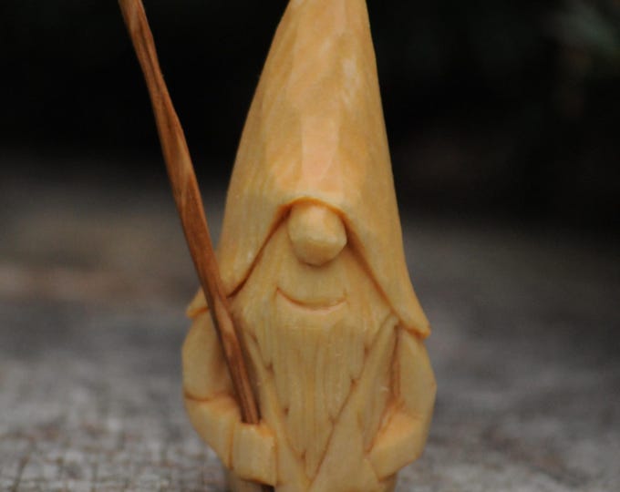 Unpainted Unique Carved Swedish Gnome Gift Boxed - Whittled Wood carved Character, Scandinavian old world santa, elf, Norse folklore.