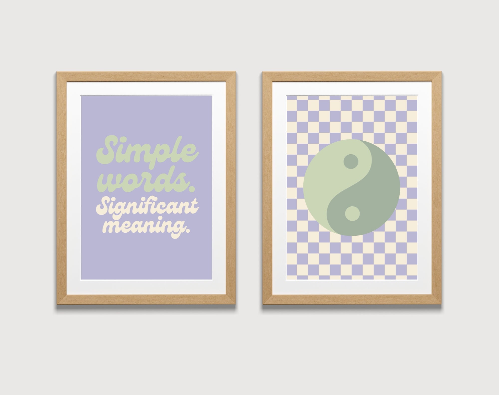 Simple Words Significant Meaning Set of 2 Retro Artwork - Etsy