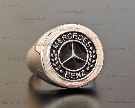 Mercedes Benz Signet Ring: 925 Sterling Silver 3D Logo - Etsy