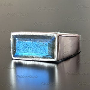 Natürlicher Labradorit Ring, Edelstein Ring, Herrenring 925 Sterling Silber, Statement Ring, Labradorit Ring, Geburtstagsgeschenk, Valentinstag Geschenk