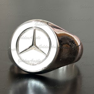 Mercedes Benz Ring, 925 Sterling Silver, Benz Signet Ring, Mercedes Ring, Handmade Silver Ring, 3D Latest Design Jewelry, Gifts For Her