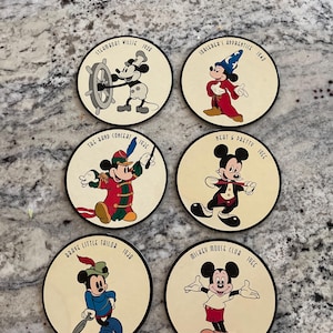 6 Mickey Mouse Club coasters