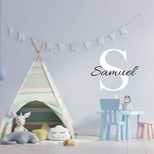 Initial Name Wall Sticker Personalised Decal Children’s bedroom playroom wall door art