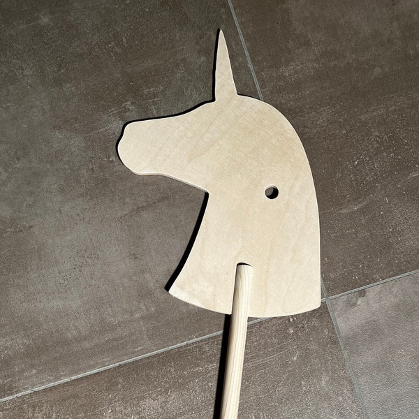 Unicorn hobby horse for children's birthday party, DXF, SVG, PDF files for milling, laser cutting, waterjet cutting