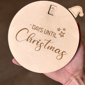 Days Until Christmas Calendar - DXF, SVG, AI, Lightburn Files for Laser Cutting or Milling
