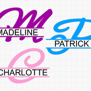 Split Monogram Alphabet SVG, DXF, PNG, Split Monogram Frame Alphabet, Fichier pour Laser, Silhouette, 26 fichiers individuels