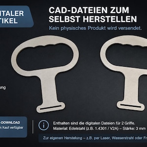 File for Handles for CADAC Chef Pan Braai - DXF, stl, obj and 5 other files for DIY manufacturing
