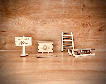 Gnome Set for the Advent Season for Laser Cutting or Milling DXF, PDF, SVG for 1/8" (3mm) Plywood