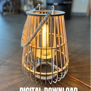 Wooden Floor Lamp with Plywood Lampshade Digital Download | SVG, DXF, AI