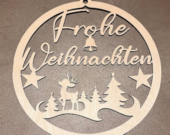 Merry Christmas Ornament DXF, SVG, AI, for laser cutting, milling, plasma or water jet cutting, door decoration, wall decoration