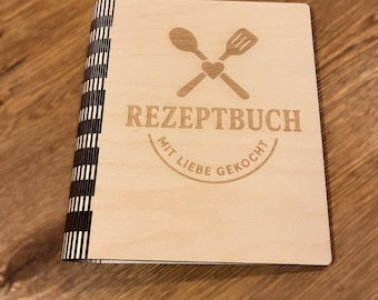 Wooden Binder A5, Recipe Book, Certificate Folder, or Guestbook - DXF, SVG, AI, and Lightburn Files for Laser Cutting, Waterjet Cutting
