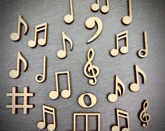 Treble Clef and Notes Table Scatter - DXF, SVG, AI, and Lightburn Files for Laser Cutting, Milling, Plasma, or Waterjet Cutting