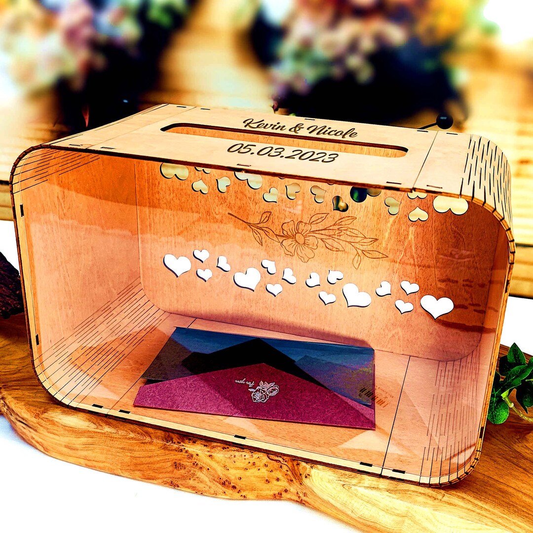 Card Box for Wedding, Acrylic Glass Card Box for Bridal Shower