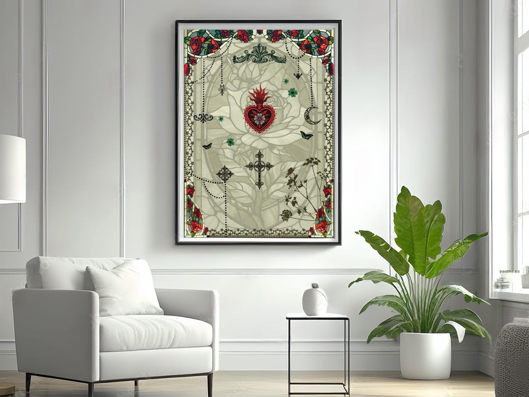 Gothic, Sacred Heart Poster - Etsy