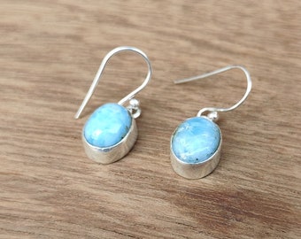 Larimar Ohrringe: Sterling Silber 925 Edelstein Schmuck