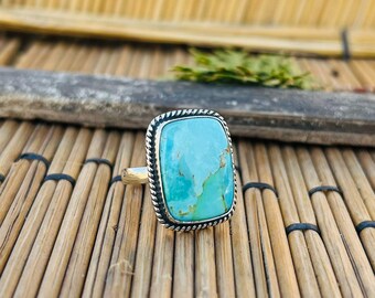 Mohave Türkis Ring, 925 Sterling Silber Valentinstag Geschenk Schmuck, Geschenk für Sie