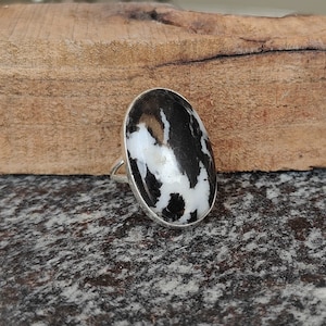 Oval Zebra Haut Jaspis Ring, Zebra Haut Jaspis Ring, 925 Sterling Silber Ring, Zebra Jaspis Ring, große Jaspis Ring, Statement Ring.