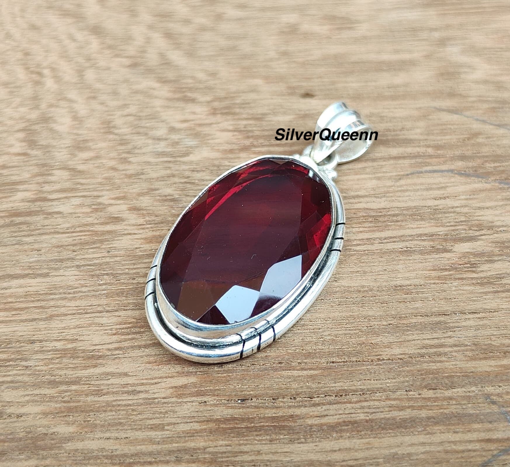Jeweloporium Collana Artigianale In Argento 925 Con Ciondolo Ovale In Onice, Granato, Agata E Turchese