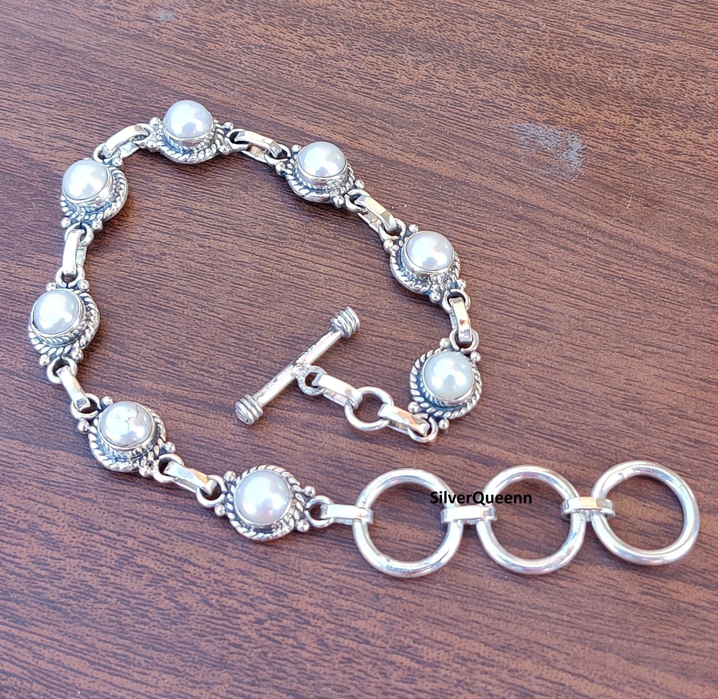 Pearl Bracelet** 925 Sterling Silver Bracelet** Stylish