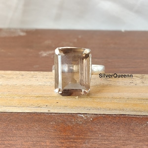 Smoky Quartz Ring, Handmade 925 Silver Gemstone Unique Ring, Jewelry