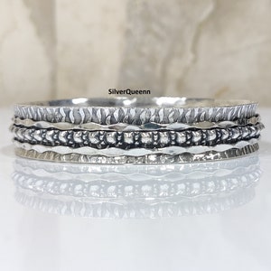 Designer Styling Bangle,  925 Sterling Silver Spinner Dainty Bangle
