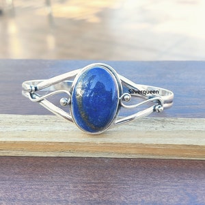 Lapislazuli Armreif, Designer Armreif, Handgefertigter Armreif, 925 Sterling Silber Armreif, Schöner Armreif, Geschenk für Liebe, wunderbares Geschenk