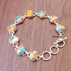 Oyster Copper Turquoise bracelet* 925 Sterling silver Bracelet* Hand Cuff Bracelet* Women Bracelet* Oval Oyster Copper Turquoise Bracelet***