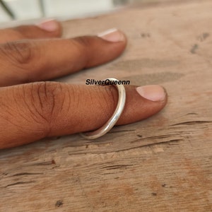 Round Band 925 Solid Sterling Ring, Thick Round Band Ring, Silver Stacking Ring, Handmade ring Full round Band Ring, Wedding Ring.