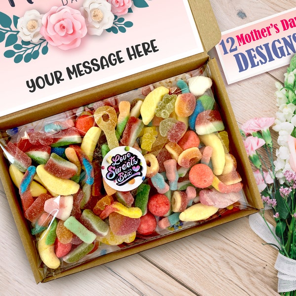 Rose Mother's Day Sweets Letterbox, Mom Sweetbox Pick And Mix Mother Gift Sweets Candy Mix Gift Box Sweet Hamper