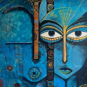 Les yeux de l'Apocalypse, selbstgemaltes Acrylbild, 60 x 80 cm