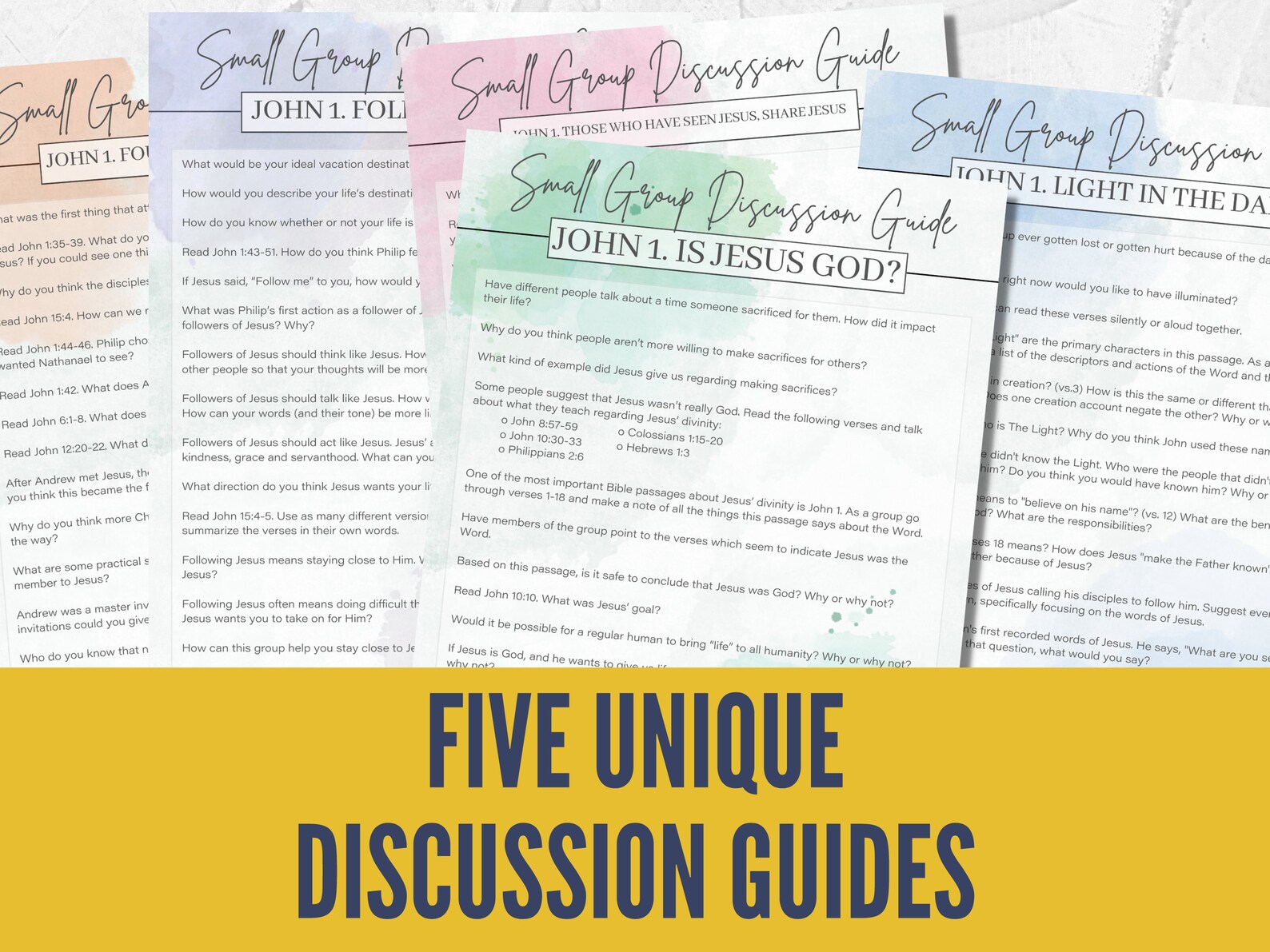5 Printable Small Group Discussion Guides From John Chapter One ...