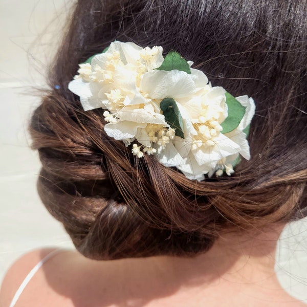 Peignes pour cheveux (mariée ou autre) en fleurs séchées