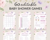 Butterfly Baby Shower Games Bundle Purple Butterfly Couples Shower Party Baby Girl Baby Prediction Activity Trivia Diaper Raffle EDITABLE