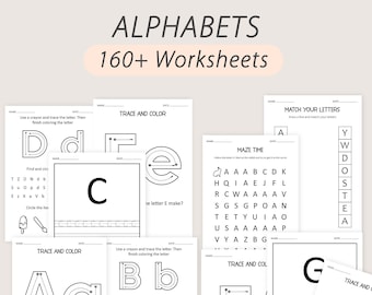 Buchstabe der Woche Arbeitsblätter, 26-Tage-Alphabet, Beschäftigungsbuch, Vorschul-Lehrplan, Kleinkind-Ablaufverfolgung, Kindergarten-Lernmappe, DRUCKBAR