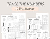 Numbers Tracing Worksheets Number Writing Counting Practice Education Worksheets Kindergarten Tracing Preschool Toddler Worksheets PRINTABLE